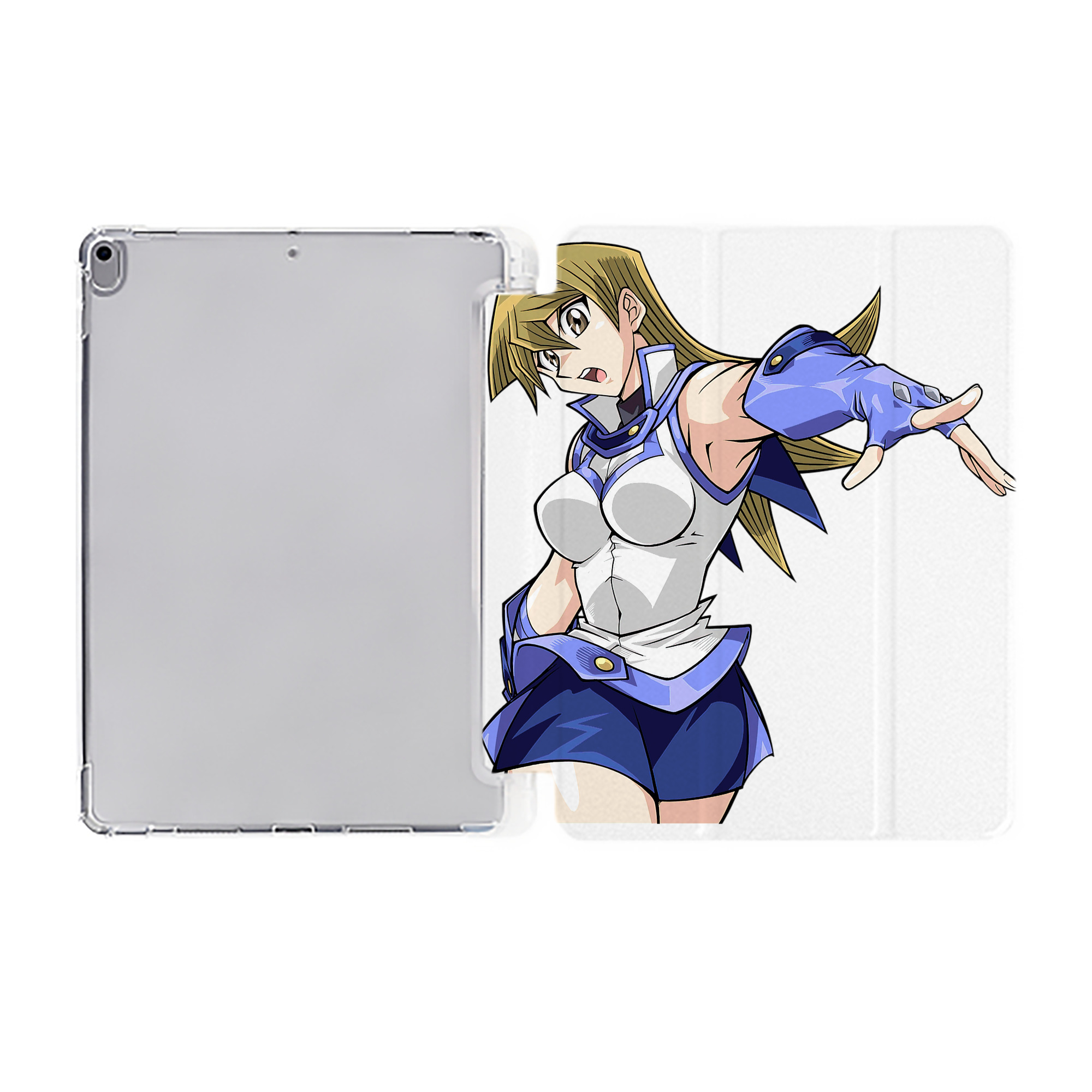 （画像用） 遊☆戯☆王 Yu-Gi-Oh! IPad ケース ペン収納付き 三つ折りスタンド PUレザー×シリコン 対応機種9.5/10.5/10.9インチ
